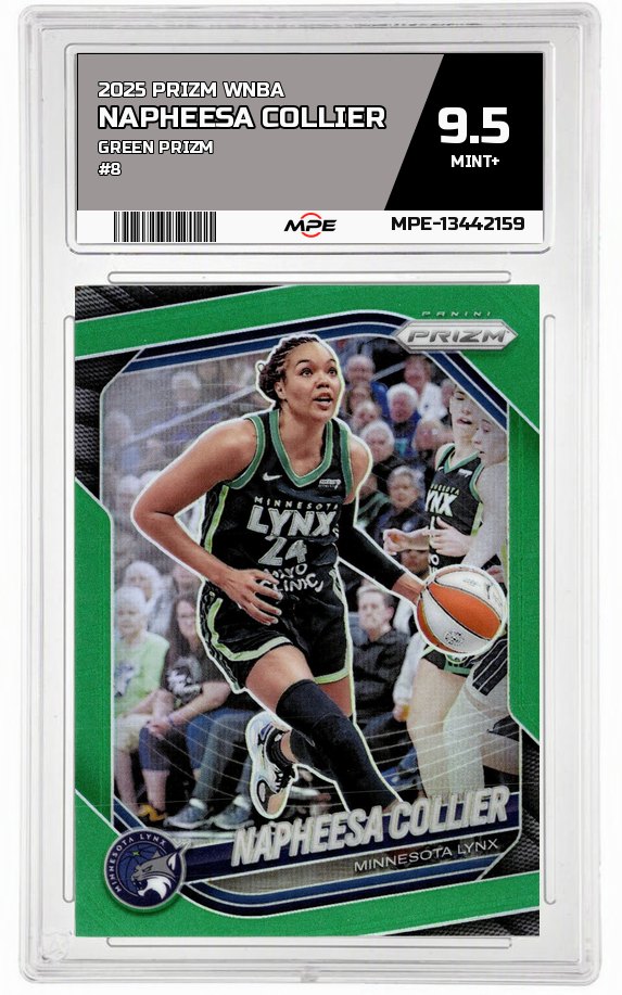 2025 PRIZM WNBA GREEN PRIZM #8 NAPHEESA COLLIER MPE 9.5 MINT+ — graded card auctioned from the MPE vault