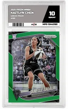 2025 PRIZM WNBA GREEN PRIZM #100 KAITLYN CHEN MPE 10 GEM/MT — graded card up for auction