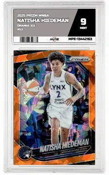 2025 PRIZM WNBA ORANGE ICE #53 NATISHA HIEDEMAN MPE 9 MINT — graded card up for auction
