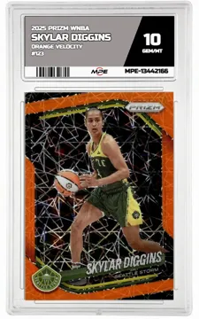 2025 PRIZM WNBA ORANGE VELOCITY #123 SKYLAR DIGGINS MPE 10 GEM/MT — graded card up for auction