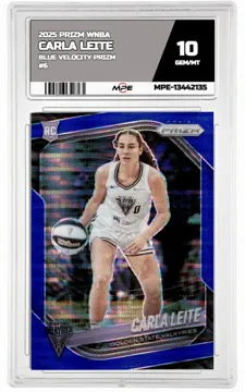 2025 PRIZM WNBA Blue Velocity Prizm #6 CARLA LEITE MPE 10 GEM/MT — graded card up for auction