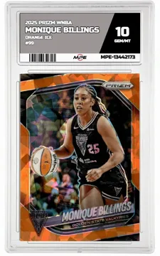 2025 PRIZM WNBA ORANGE ICE #99 MONIQUE BILLINGS MPE 10 GEM/MT — graded card up for auction