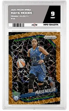 2025 PRIZM WNBA ORANGE VELOCITY #135 MAYA MOORE MPE 9 MINT — graded card up for auction
