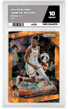 2025 PRIZM WNBA ORANGE ICE #131 SANIYA RIVERS MPE 10 GEM/MT — graded card up for auction