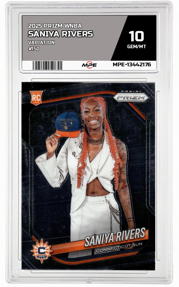 2025 PRIZM WNBA VARIATION #150 SANIYA RIVERS MPE 10 GEM/MT — graded card auctioned from the MPE vault