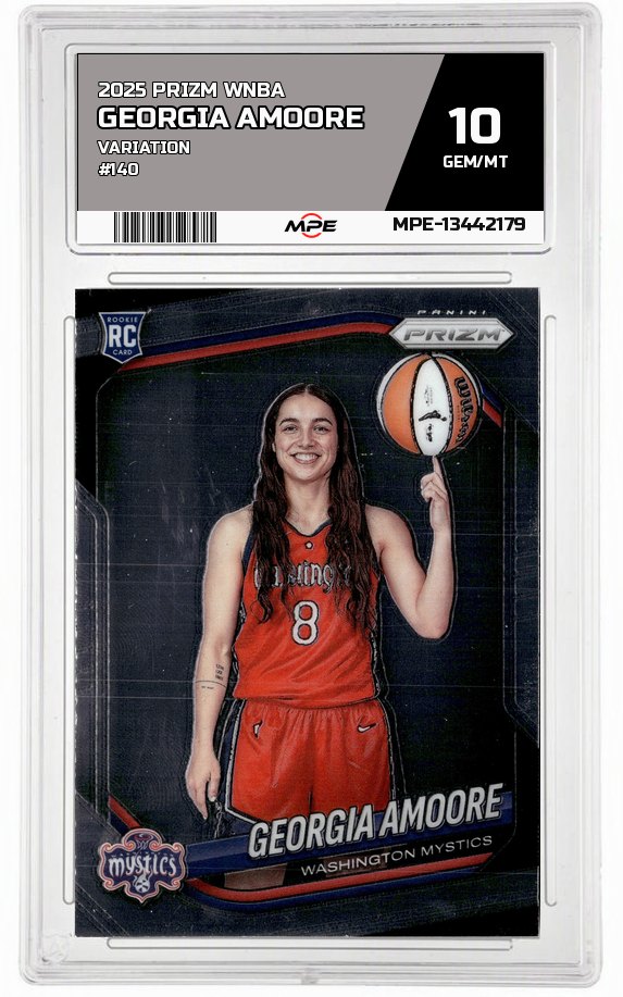 2025 PRIZM WNBA VARIATION #140 GEORGIA AMOORE MPE 10 GEM/MT — graded card auctioned from the MPE vault