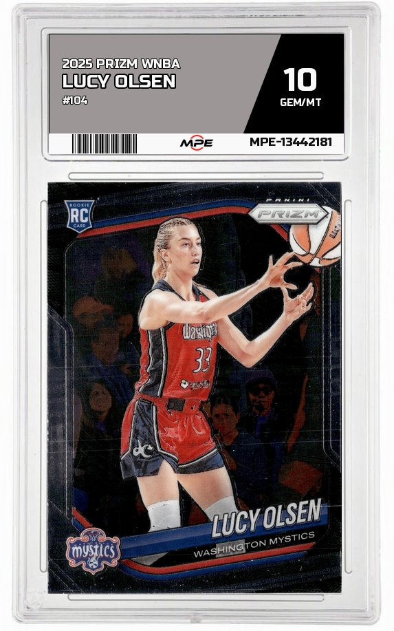 2025 PRIZM WNBA #104 LUCY OLSEN MPE 10 GEM/MT — graded card auctioned from the MPE vault