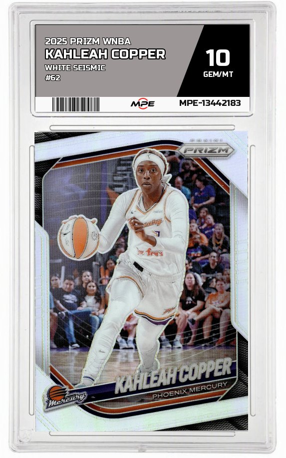 2025 PRIZM WNBA White Seismic #62 KAHLEAH COPPER MPE 10 GEM/MT — graded card auctioned from the MPE vault