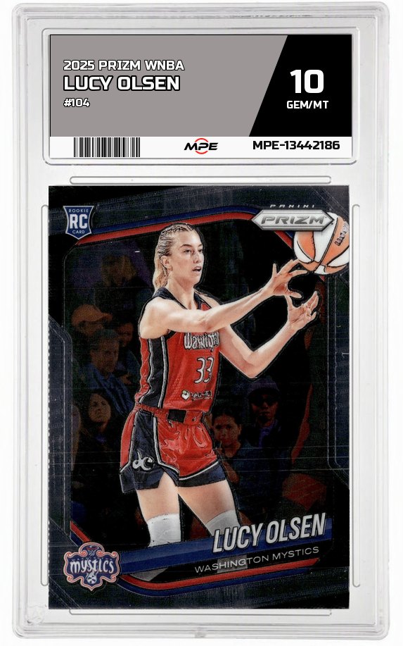2025 PRIZM WNBA #104 LUCY OLSEN MPE 10 GEM/MT — graded card auctioned from the MPE vault