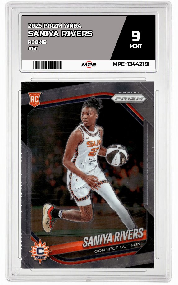 2025 PRIZM WNBA ROOKIE #131 SANIYA RIVERS MPE 9 MINT — graded card auctioned from the MPE vault