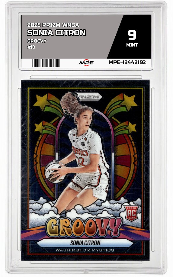 2025 PRIZM WNBA GROOVY #13 SONIA CITRON MPE 9 MINT — graded card auctioned from the MPE vault