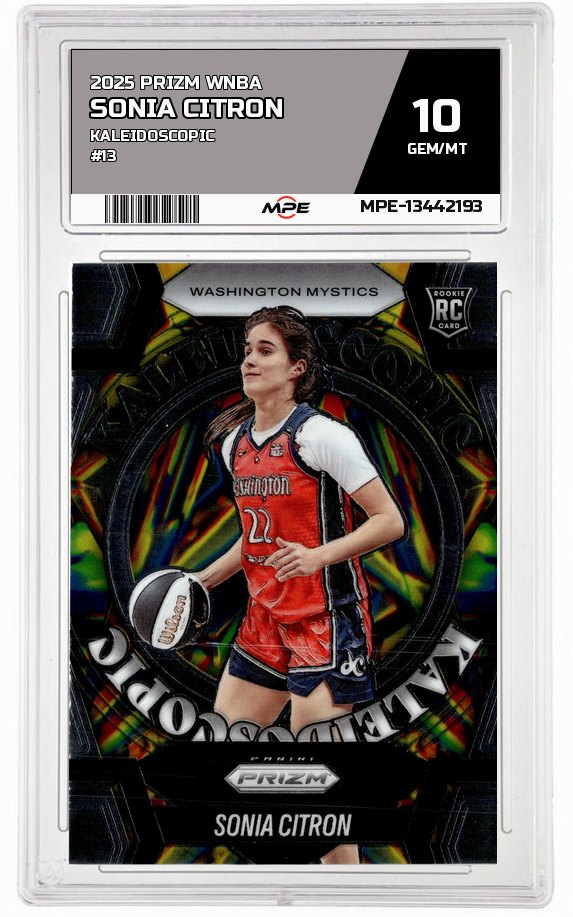 2025 PRIZM WNBA KALEIDOSCOPIC #13 SONIA CITRON MPE 10 GEM/MT — graded card auctioned from the MPE vault