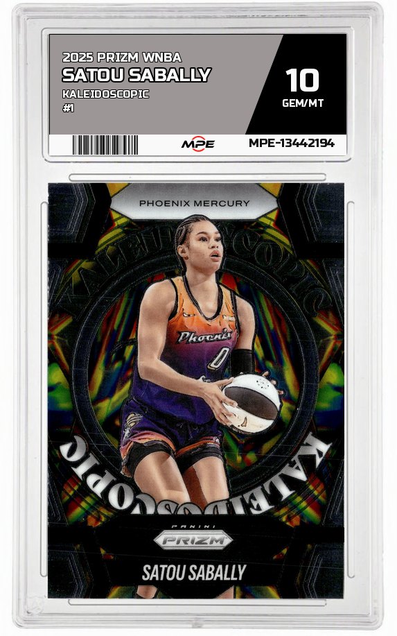 2025 PRIZM WNBA KALEIDOSCOPIC #1 SATOU SABALLY MPE 10 GEM/MT — graded card auctioned from the MPE vault