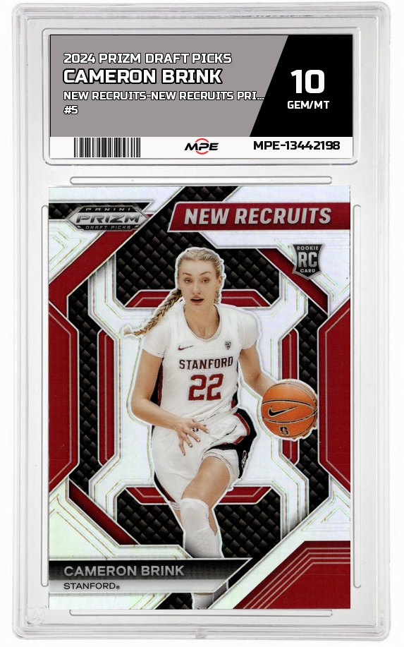 2024 PRIZM DRAFT PICKS NEW RECRUITS-New Recruits Prizms Silver #5 CAMERON BRINK MPE 10 GEM/MT — graded card auctioned from the MPE vault