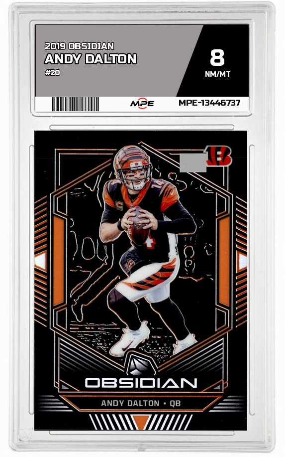 2019 OBSIDIAN #20 ANDY DALTON MPE 8 NM/MT — graded card auctioned from the MPE vault