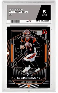 2019 OBSIDIAN #20 ANDY DALTON MPE 8 NM/MT — graded card up for auction