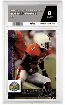 1999 COLLECTOR'S EDGE ADVANTAGE #170 EDGERRIN JAMES MPE 8 NM/MT — graded card up for auction