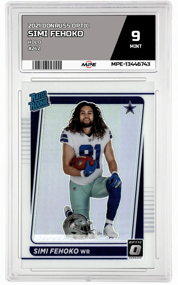 2021 DONRUSS OPTIC HOLO #242 SIMI FEHOKO MPE 9 MINT — graded card auctioned from the MPE vault