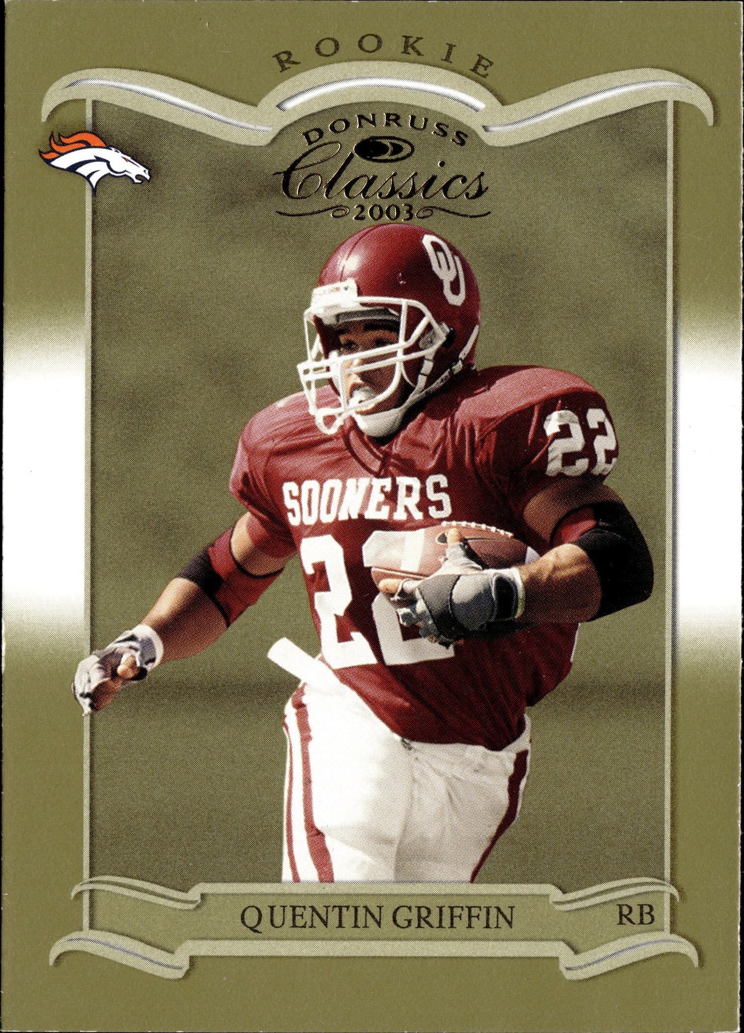 2003 Donruss Classics Quentin Griffin graded slab