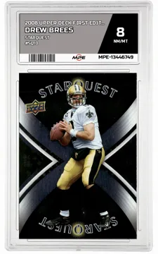 2008 UPPER DECK FIRST EDITION STARQUEST #SQ10 DREW BREES MPE 8 NM/MT — graded card up for auction