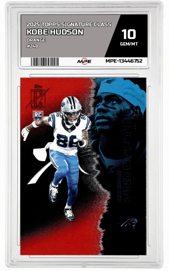2025 TOPPS SIGNATURE CLASS ORANGE #248 KOBE HUDSON MPE 10 GEM/MT — graded card auctioned from the MPE vault