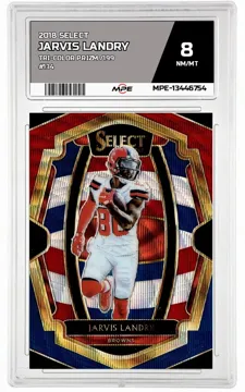 2018 SELECT TRI-COLOR PRIZM /199 #134 JARVIS LANDRY MPE 8 NM/MT — graded card up for auction