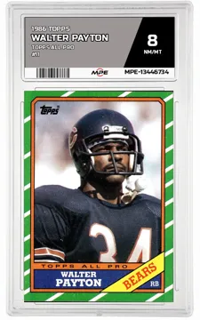 1986 TOPPS TOPPS ALL PRO #11 WALTER PAYTON MPE 8 NM/MT — graded card up for auction
