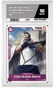 2026 ONE PIECE OP16 EN The Time of Battle #061 OLDER BROTHER MARINE MPE 10 GEM/MT — graded card up for auction
