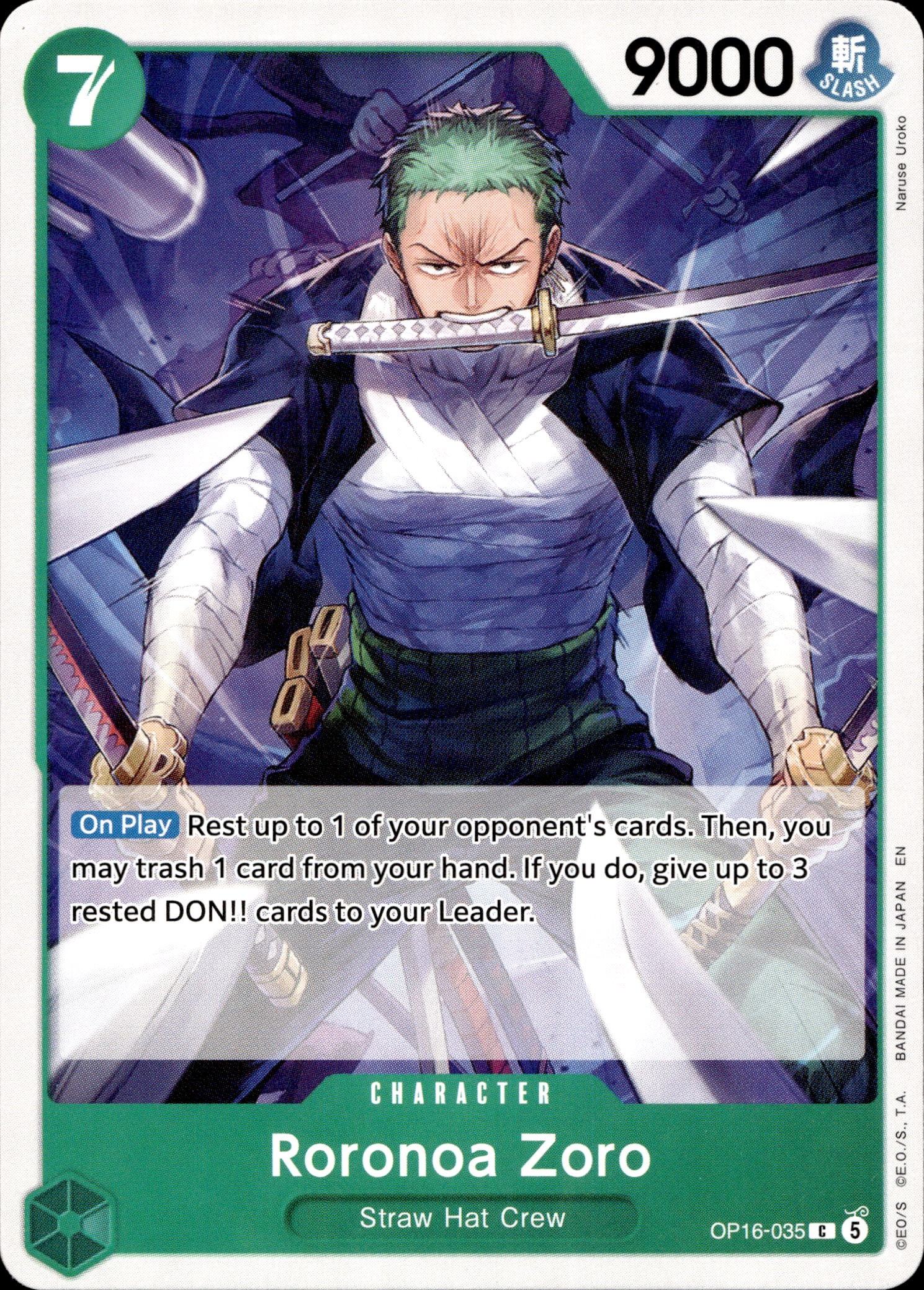 2026 Op-16 En Roronoa Zoro graded slab