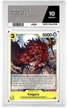2026 ONE PIECE OP15 EN Adventure on Kami's Island #101 KALGARA MPE 10 GEM/MT — graded card up for auction