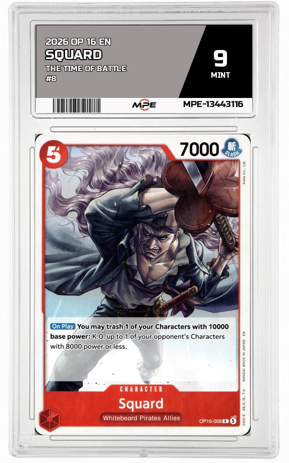 2026 OP-16 EN The Time of Battle #8 SQUARD MPE 9 MINT — graded card auctioned from the MPE vault