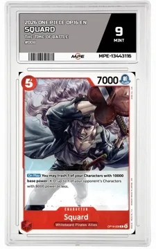 2026 ONE PIECE OP16 EN The Time of Battle #008 SQUARD MPE 9 MINT — graded card up for auction