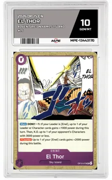 2026 OP 15 EN ADVENTURE ON KAMI'S ISLAND #75 EL THOR MPE 10 GEM/MT — graded card up for auction