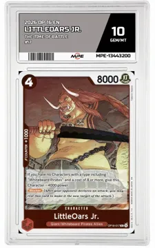 2026 OP 16 EN THE TIME OF BATTLE #17 LITTLEOARS JR. MPE 10 GEM/MT — graded card up for auction