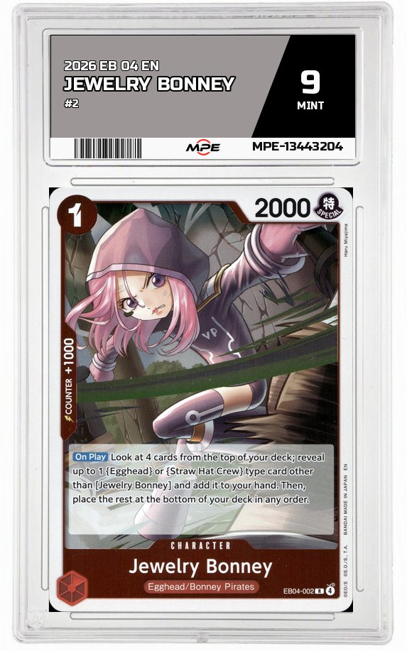 2026 EB 04 EN #2 JEWELRY BONNEY MPE 9 MINT — graded card auctioned from the MPE vault