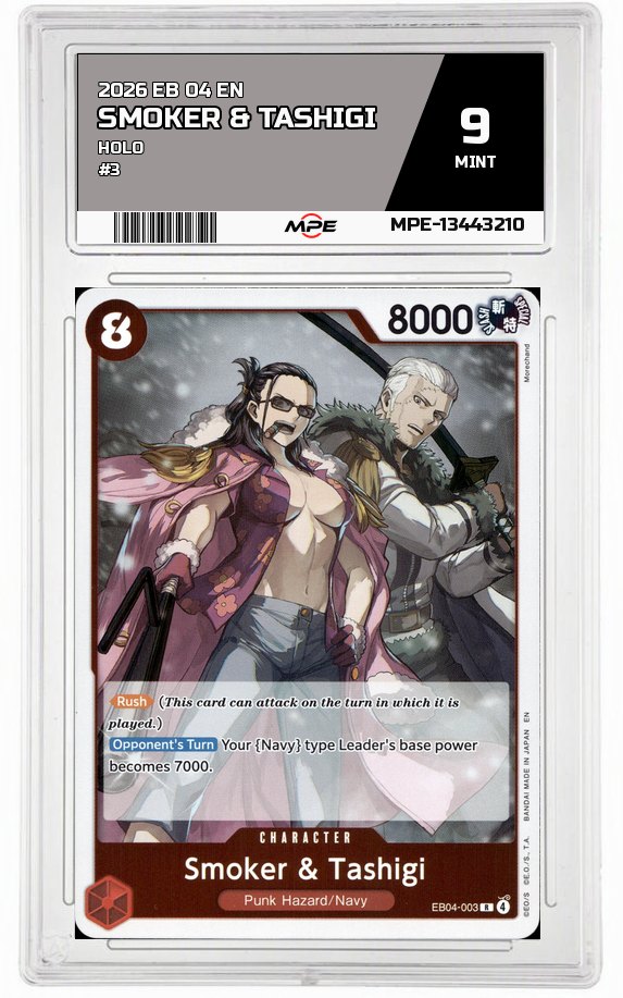 2026 EB 04 EN HOLO #3 SMOKER & TASHIGI MPE 9 MINT — graded card auctioned from the MPE vault