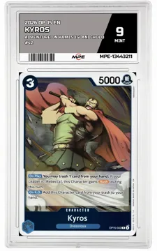 2026 OP 15 EN ADVENTURE ON KAMI'S ISLAND-HOLO #42 KYROS MPE 9 MINT — graded card up for auction
