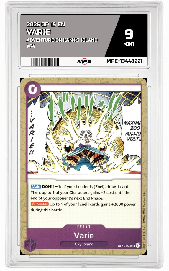 2026 OP 15 EN ADVENTURE ON KAMI'S ISLAND #74 VARIE MPE 9 MINT — graded card auctioned from the MPE vault