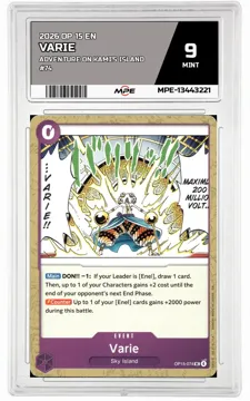 2026 OP 15 EN ADVENTURE ON KAMI'S ISLAND #74 VARIE MPE 9 MINT — graded card up for auction