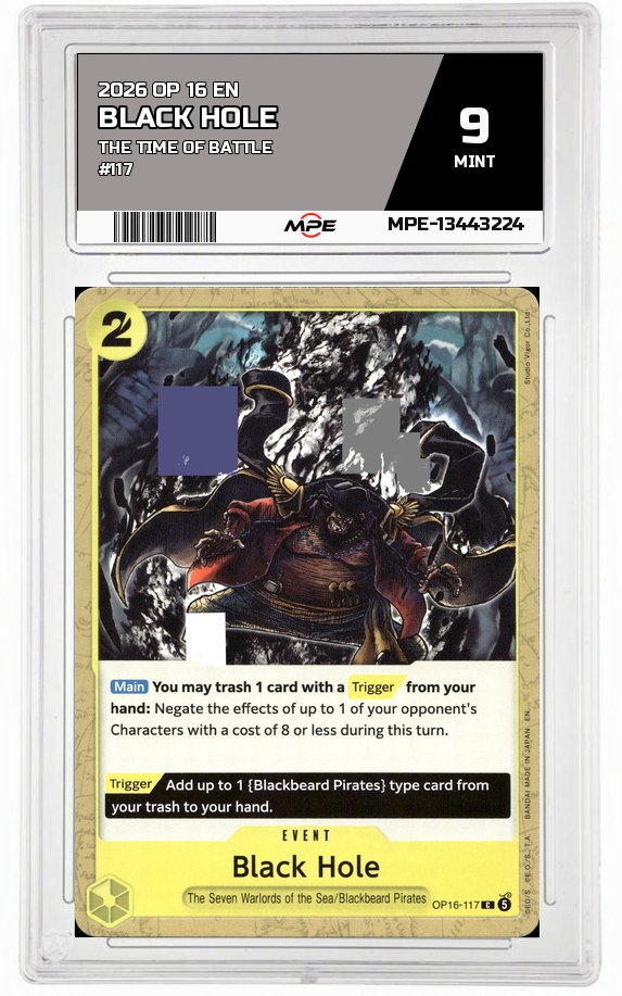 2026 OP 16 EN THE TIME OF BATTLE #117 BLACK HOLE MPE 9 MINT — graded card auctioned from the MPE vault