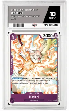 2026 ONE PIECE OP15 EN Adventure on Kami's Island #064 KOTORI MPE 10 GEM/MT — graded card up for auction