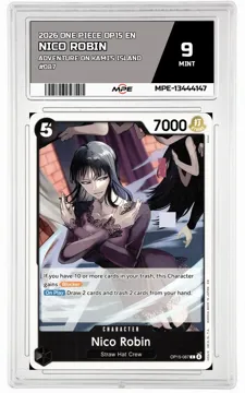 2026 ONE PIECE OP15 EN Adventure on Kami's Island #087 NICO ROBIN MPE 9 MINT — graded card up for auction