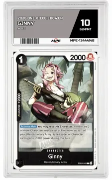 2026 ONE PIECE EB04 EN #045 GINNY MPE 10 GEM/MT — graded card up for auction