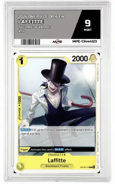 2026 ONE PIECE OP16 EN The Time of Battle #114 LAFFITTE MPE 9 MINT — graded card up for auction