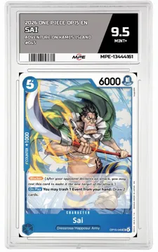 2026 ONE PIECE OP15 EN Adventure on Kami's Island #045 SAI MPE 9.5 MINT+ — graded card up for auction