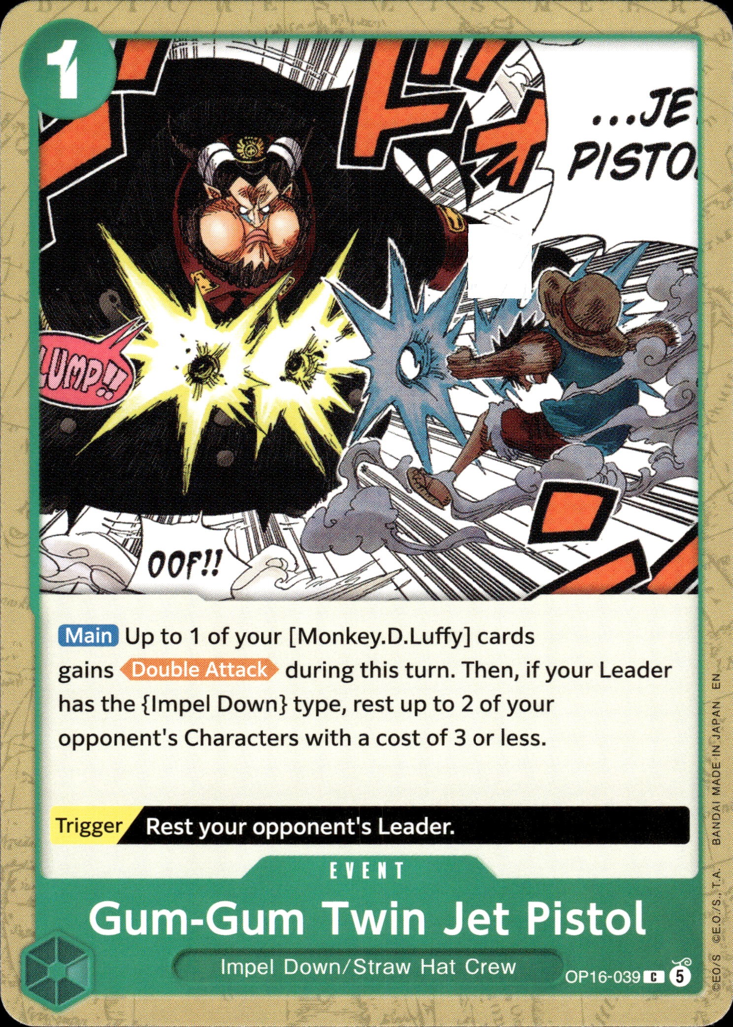 2026 One Piece Op16 En Gum-Gum Twin Jet Pistol graded slab