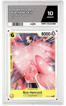 2026 ONE PIECE OP16 EN The Time of Battle #112 BOA HANCOCK MPE 10 GEM/MT — graded card up for auction