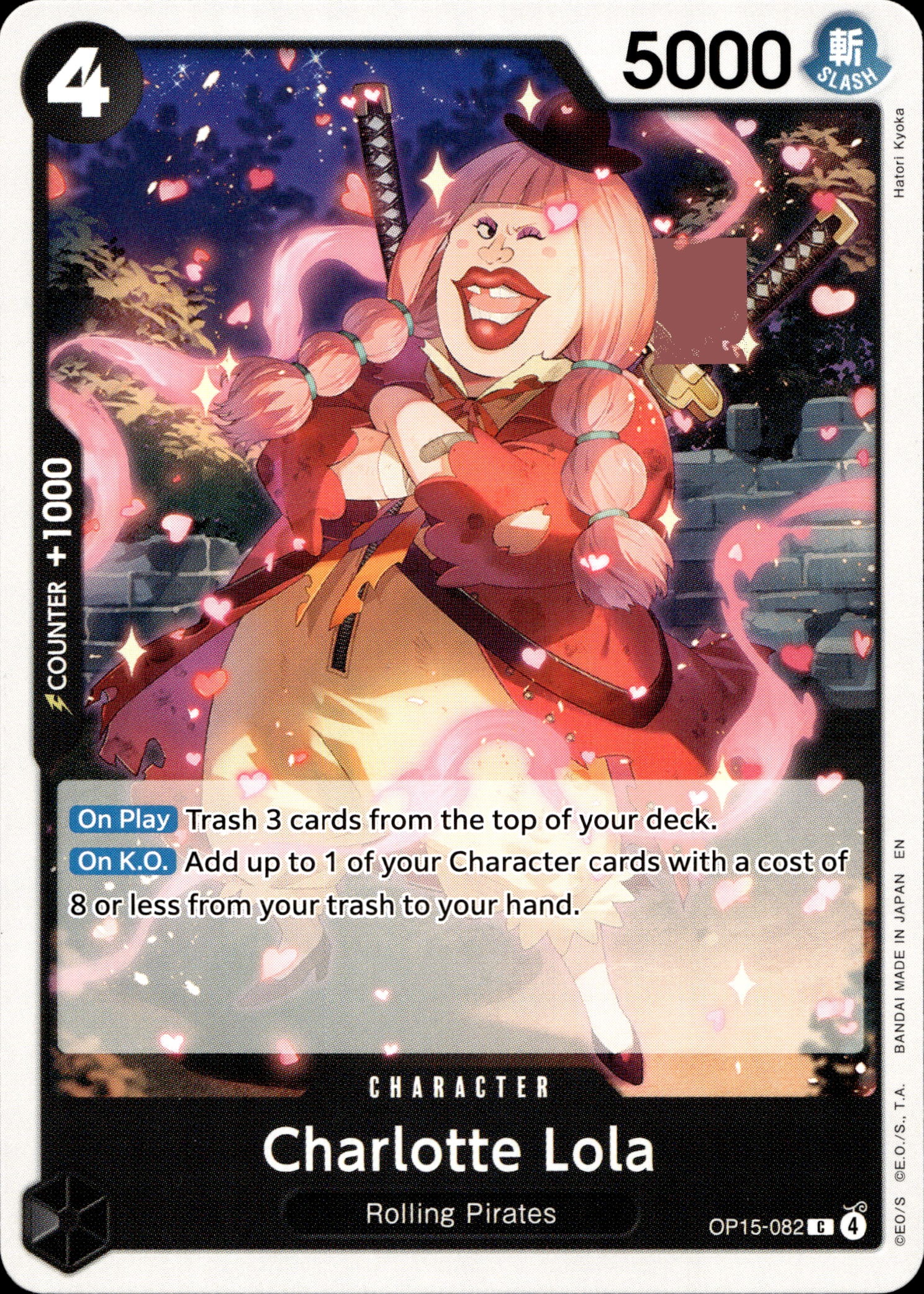2026 One Piece Op15 En Charlotte Lola graded slab