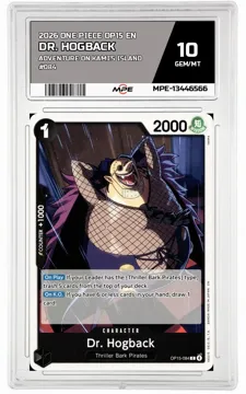 2026 ONE PIECE OP15 EN Adventure on Kami's Island #084 DR. HOGBACK MPE 10 GEM/MT — graded card up for auction