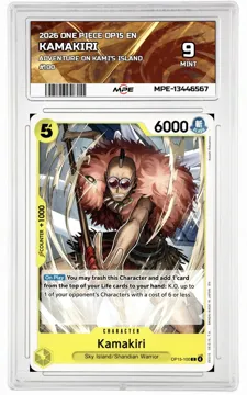 2026 ONE PIECE OP15 EN Adventure on Kami's Island #100 KAMAKIRI MPE 9 MINT — graded card up for auction